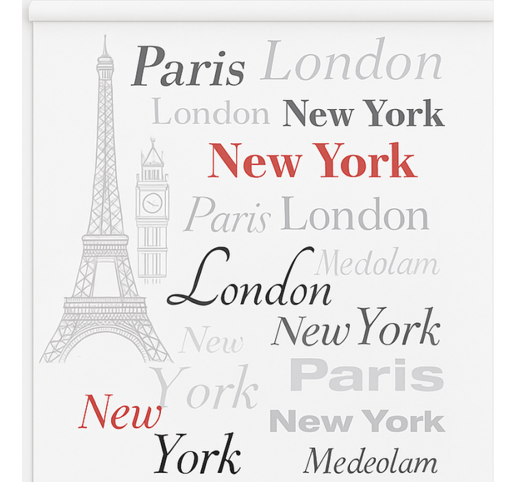Store enrouleur pour chambre ado noms de grandes villes - TenStickers