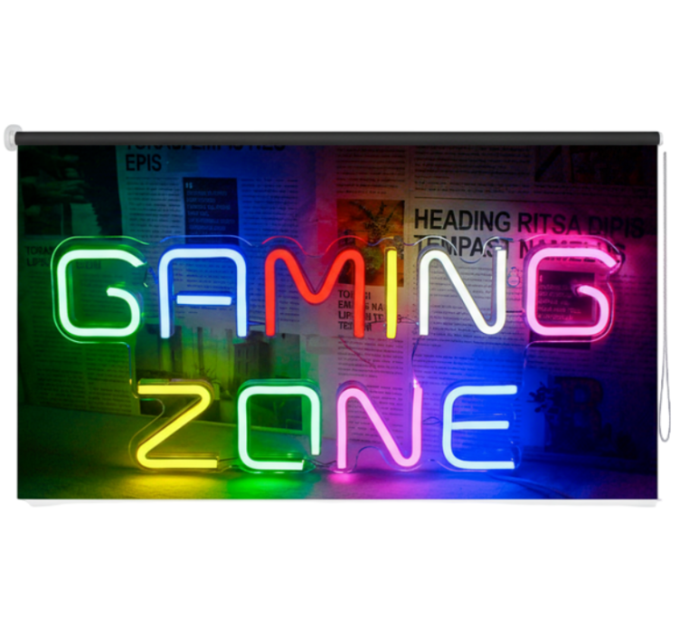 Store enrouleur pour chambre ado zone de jeu néon - TenStickers