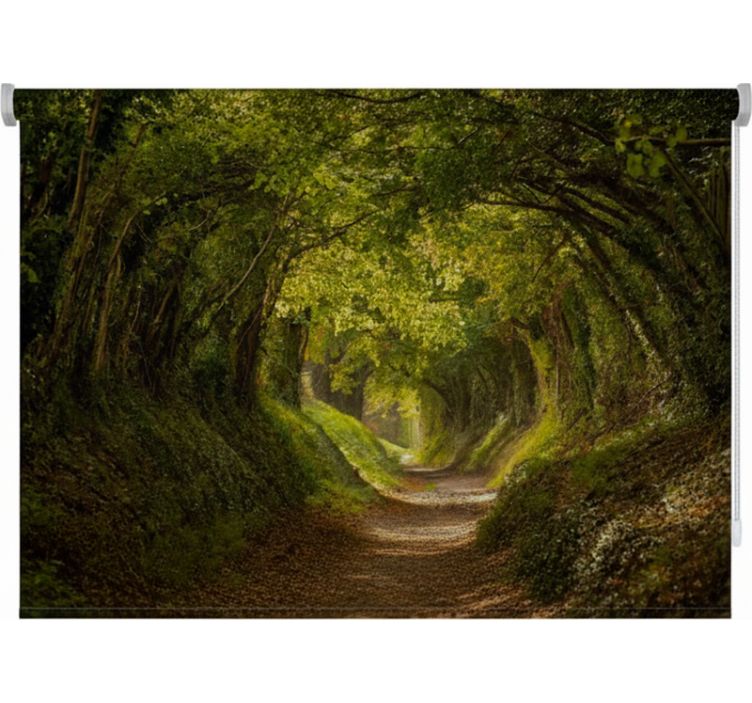 Store enrouleur arbre chemin vert anglais - TenStickers