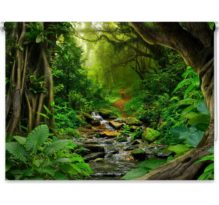 Store enrouleur arbre oasis de forêt tropicale - TenStickers