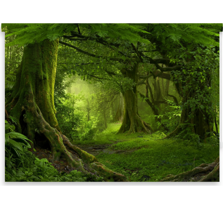 Store enrouleur arbre Évasion en forêt luxuriante - TenStickers