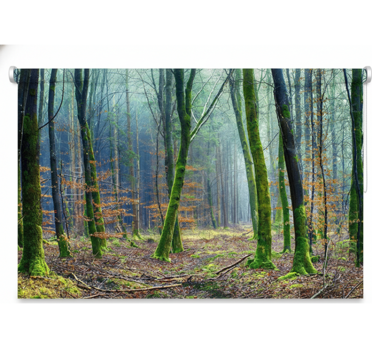 Store enrouleur arbre forêt brumeuse japandi - TenStickers