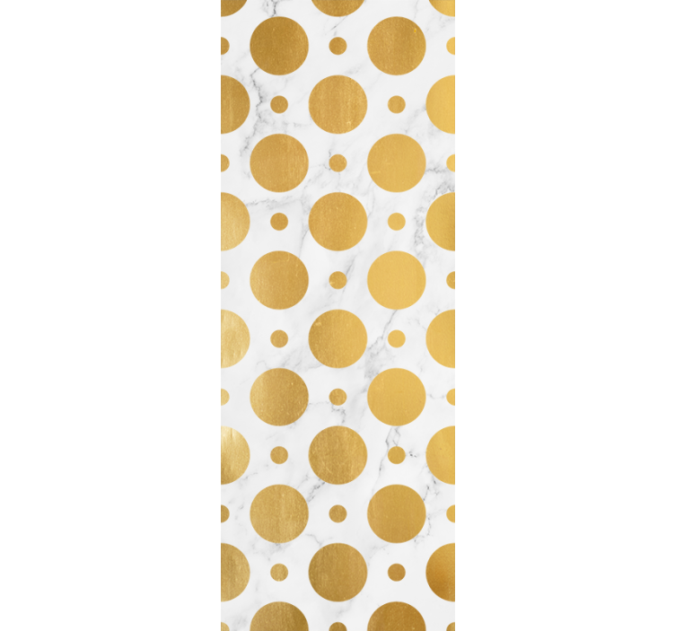 Store enrouleur salle de bain points marbre doré - TenStickers