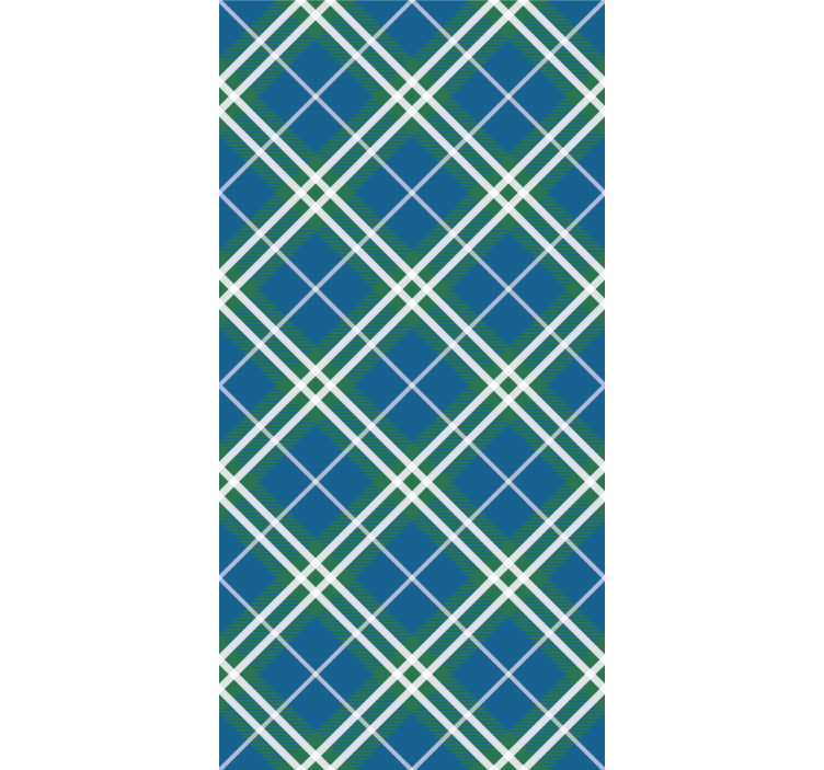 Store enrouleur bureau tartan écossais bleu et vert - TenStickers
