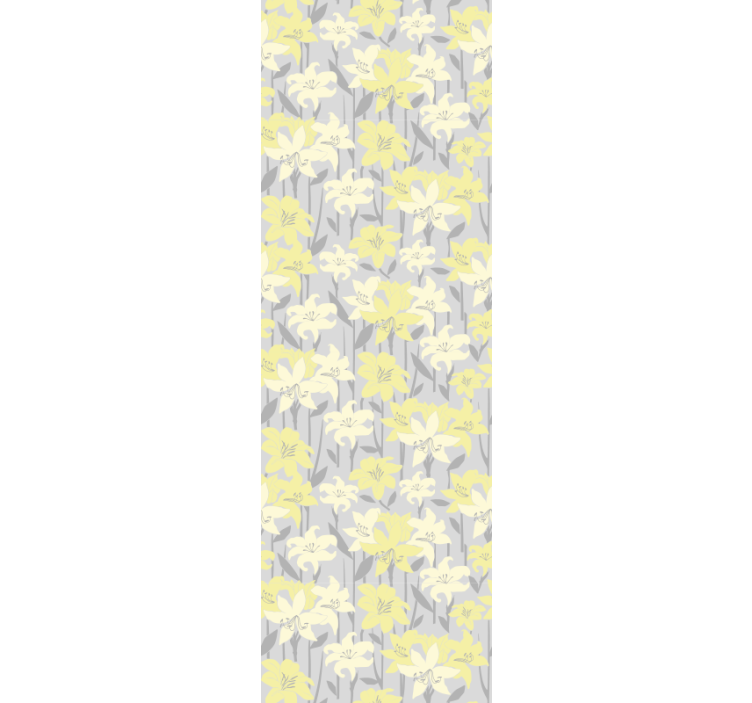 Store enrouleur salle à manger fleurs jaunes florales - TenStickers