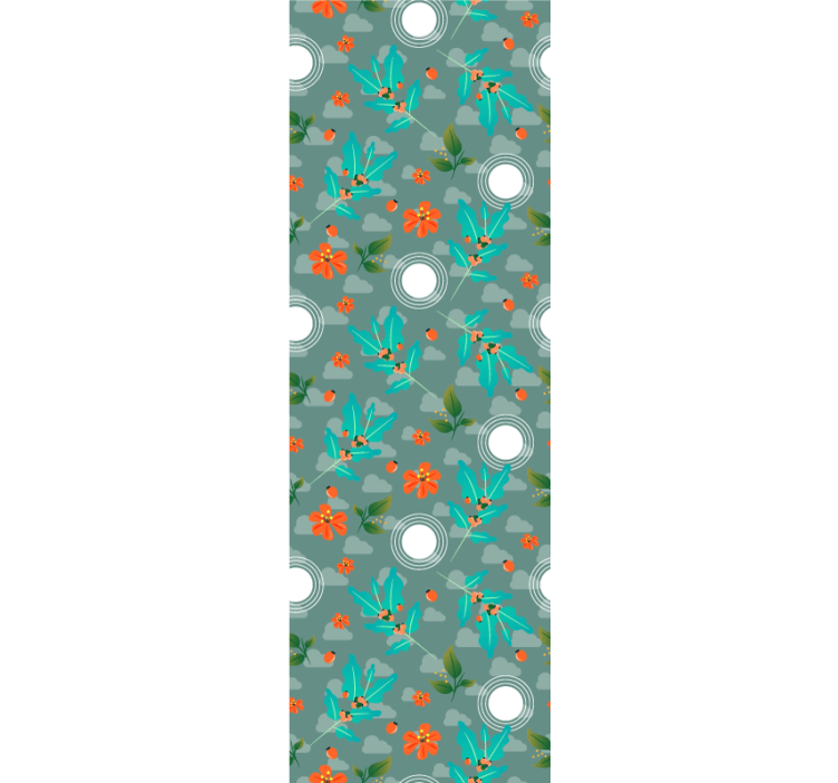 Store enrouleur salle à manger géométrique floral - TenStickers
