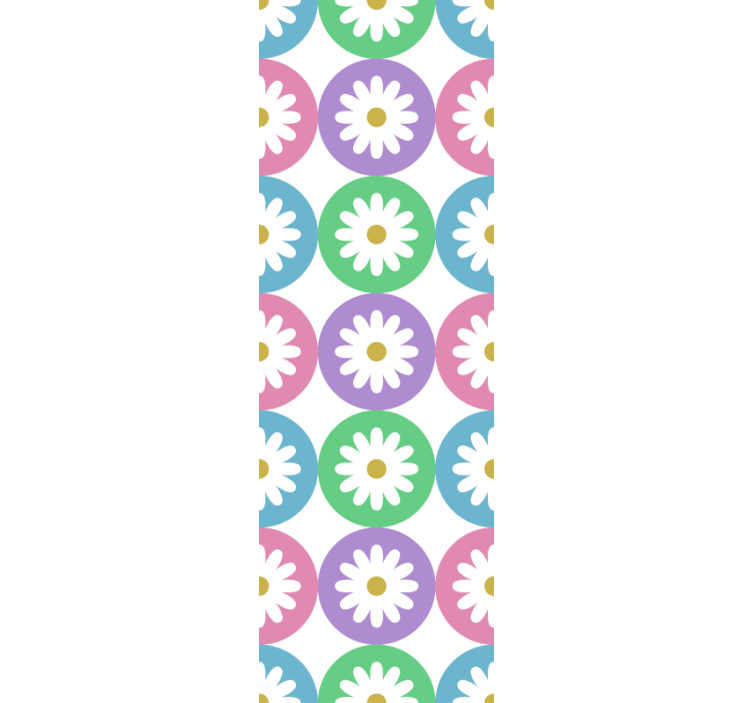 Store enrouleur cuisine motifs cercles marguerites - TenStickers