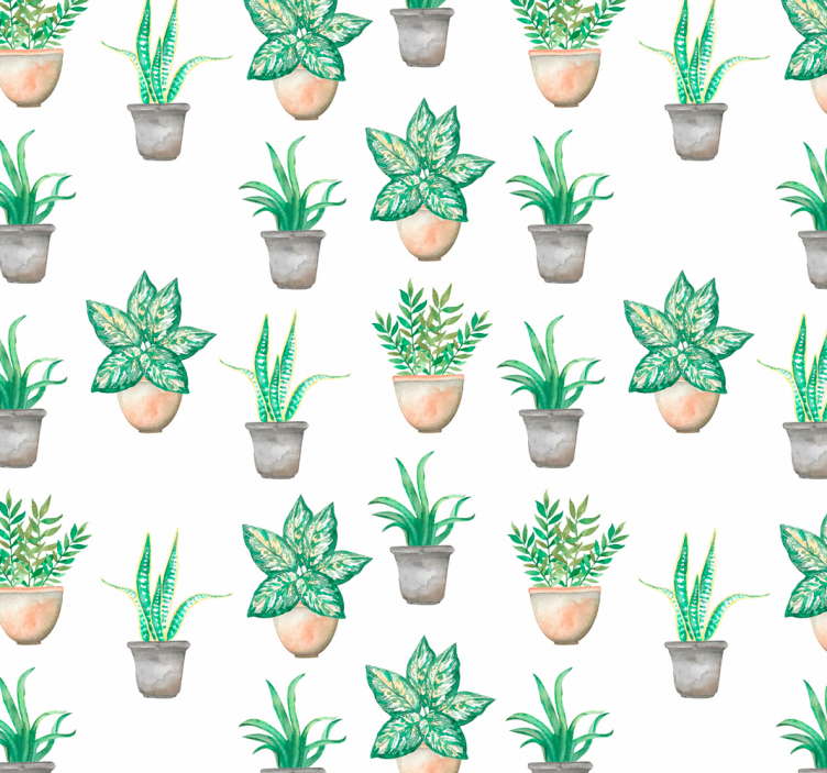 Store enrouleur cuisine motif de verdure en pot - TenStickers