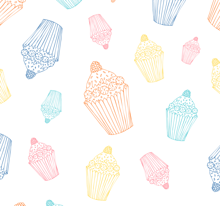 Store enrouleur cuisine croquis de cupcakes - TenStickers