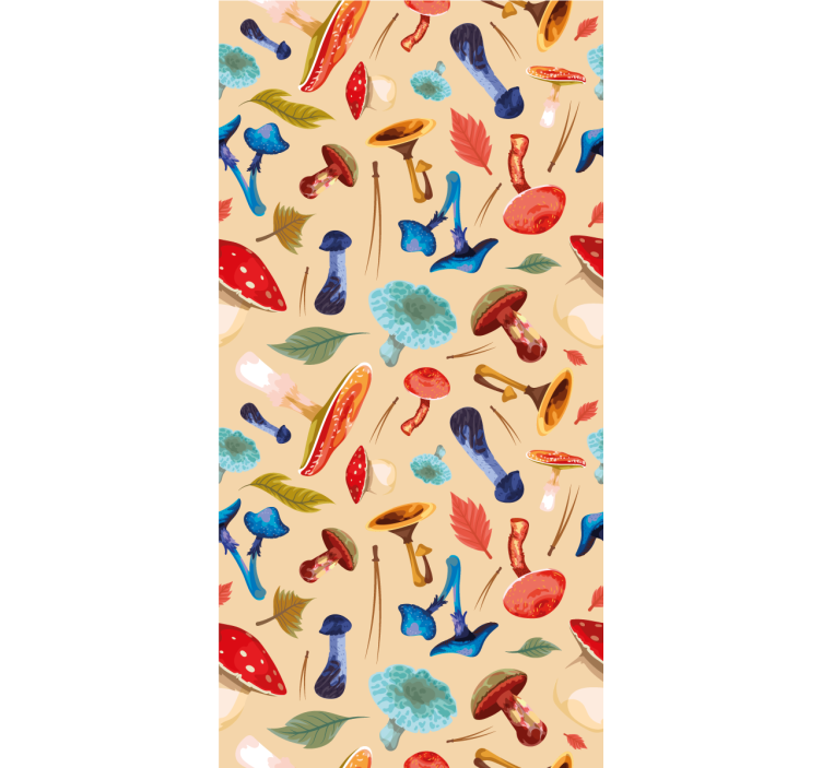 Store enrouleur cuisine dessin de champignon lavable - TenStickers