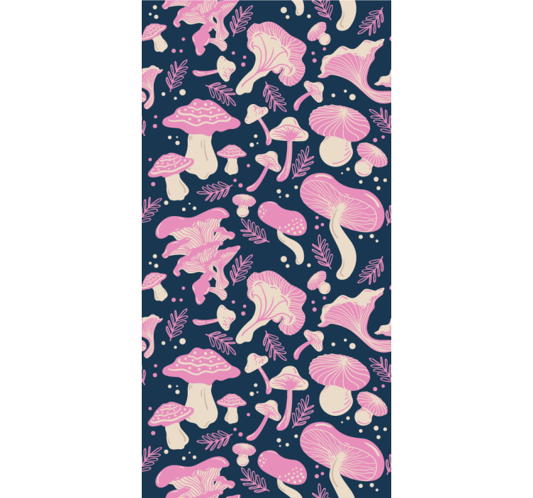 Store enrouleur cuisine motif champignons roses - TenStickers