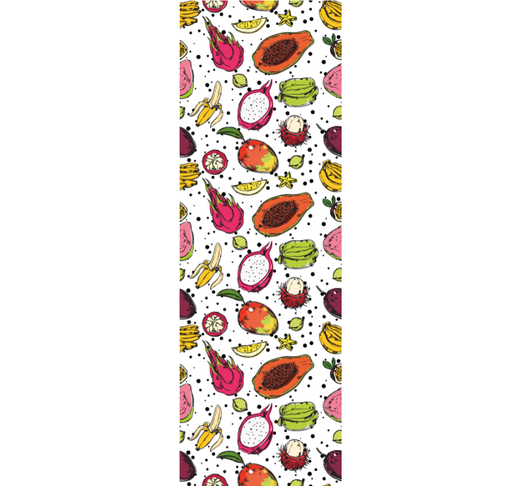 Store enrouleur cuisine croquis de fruits exotiques - TenStickers