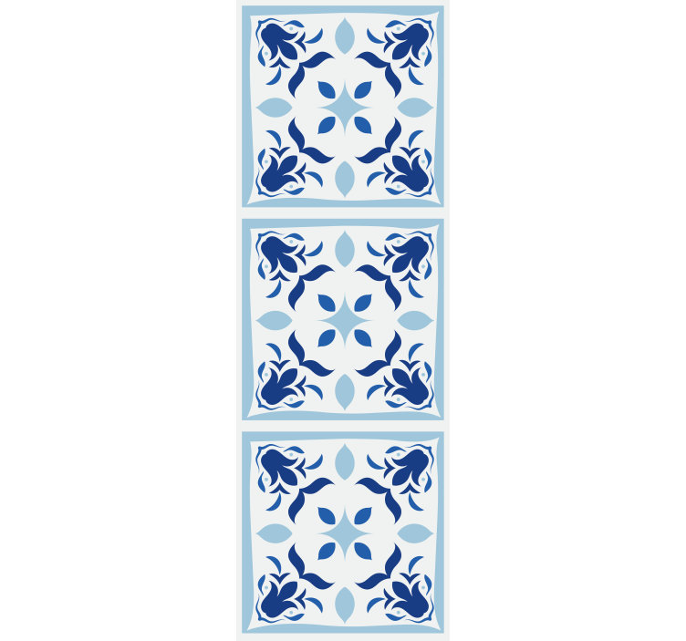 Store enrouleur cuisine carreaux portugais fleurs - TenStickers