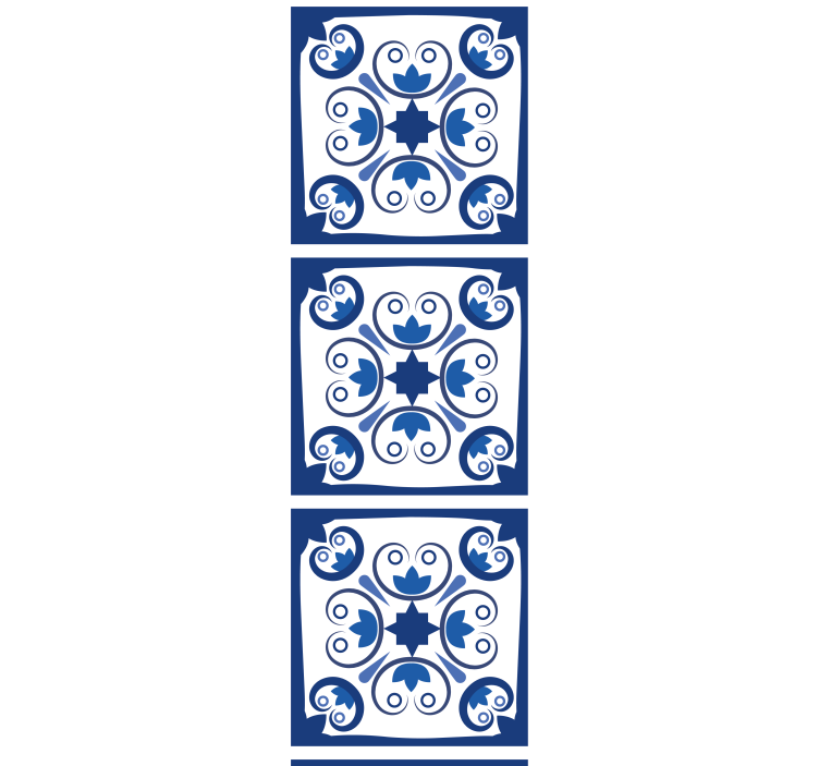 Store enrouleur cuisine carreau bleu portugais - TenStickers