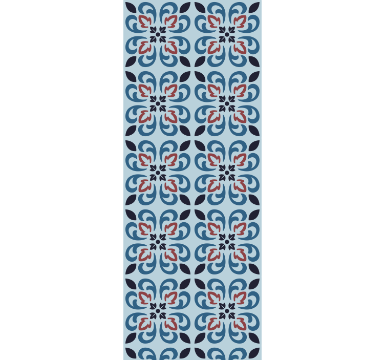 Store enrouleur cuisine carreau portugais bleu clair - TenStickers