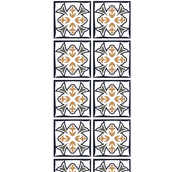 Store enrouleur cuisine carreaux portugais beige et noir - TenStickers