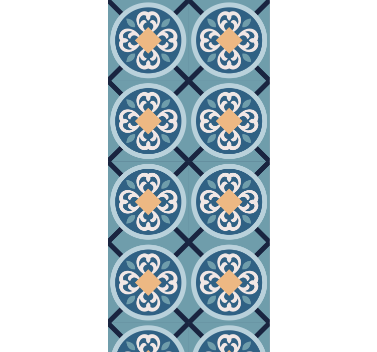 Store enrouleur cuisine carreau portugais bleu mer - TenStickers