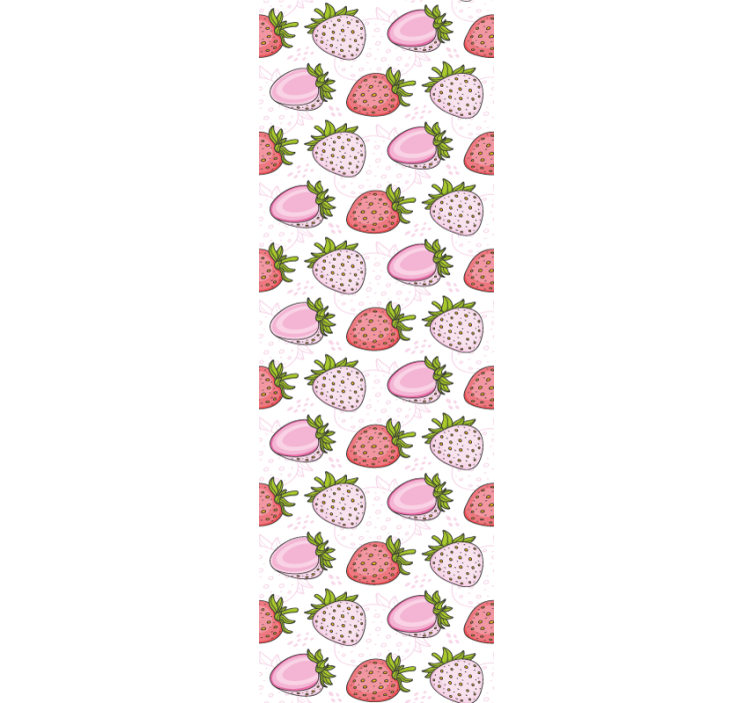 Store enrouleur cuisine fraises roses et rouges sans couture - TenStickers