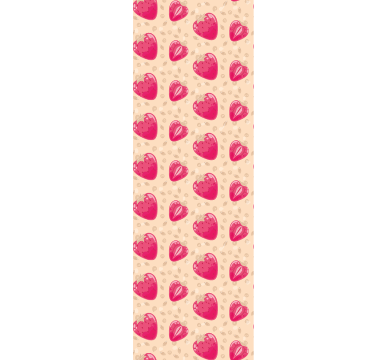 Store enrouleur cuisine motif fraises sur beige - TenStickers