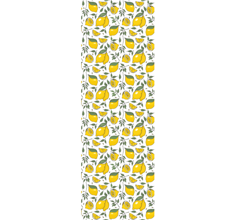 Store enrouleur cuisine citrons et fleurs crème - TenStickers