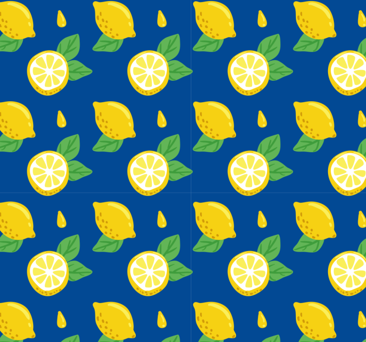 Store enrouleur cuisine citrons dessinés à la main - TenStickers