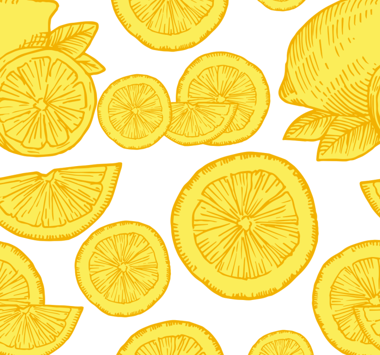 Store enrouleur cuisine croquis orange et citron - TenStickers