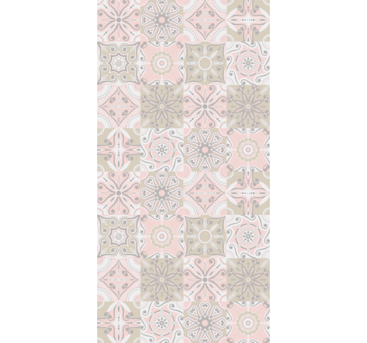 Store enrouleur cuisine carreaux roses et gris - TenStickers