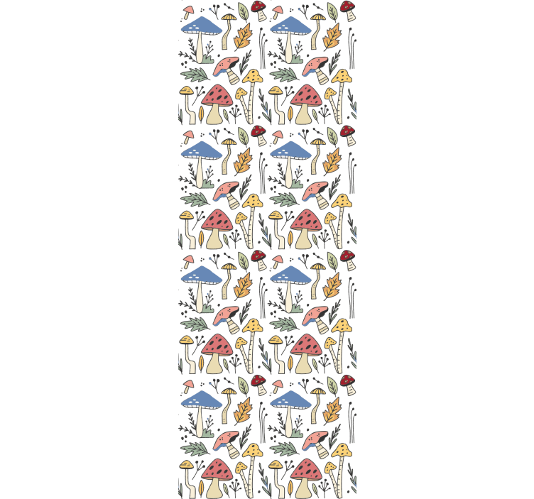 Store enrouleur cuisine motif champignons dessinés à la main - TenStickers