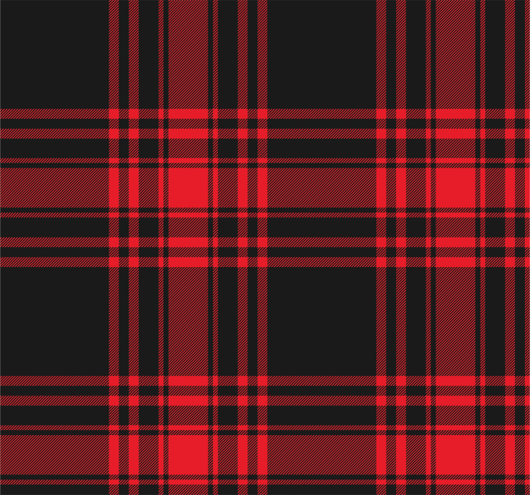 Store enrouleur cuisine motif tartan noir rouge - TenStickers