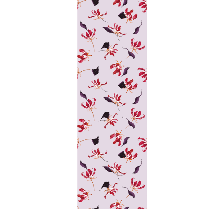 Store enrouleur salle à manger design floral lys rouge - TenStickers