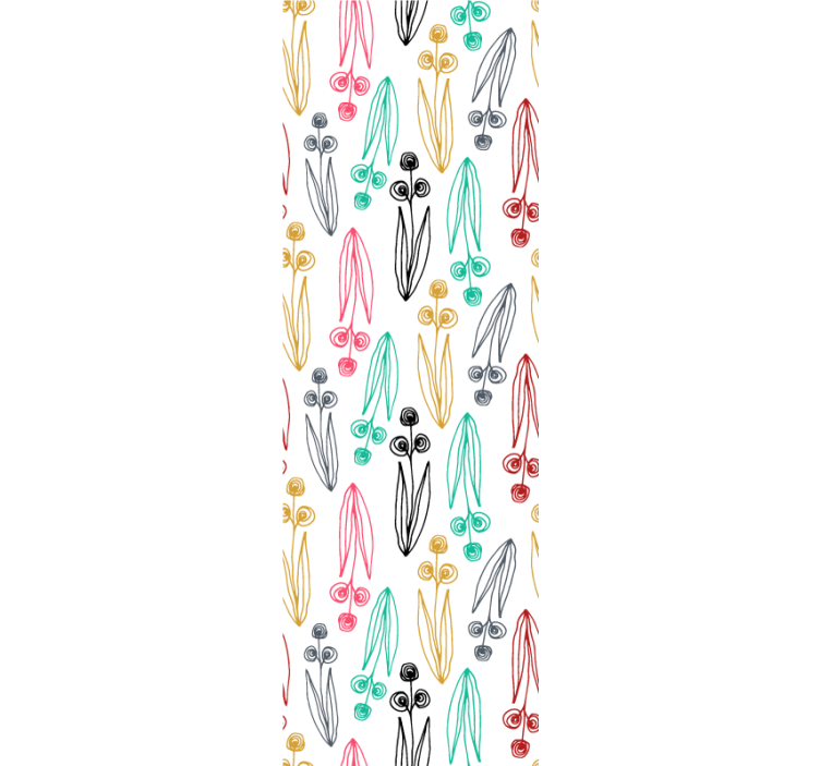 Store enrouleur salle à manger motif floral abstrait coloré - TenStickers
