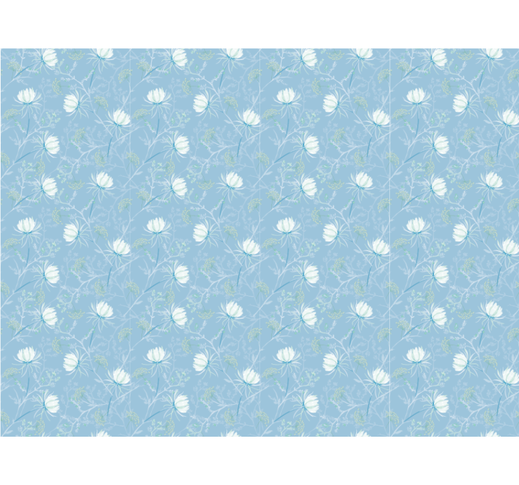 Store enrouleur salle à manger motif vintage bleu - TenStickers