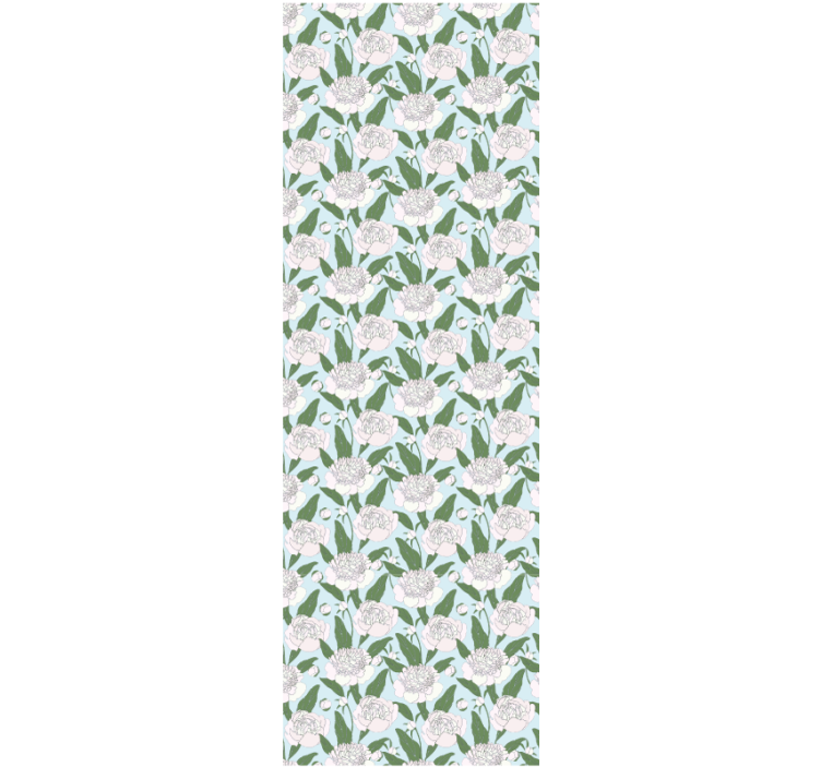 Store enrouleur salle à manger motif fleurs blanches - TenStickers