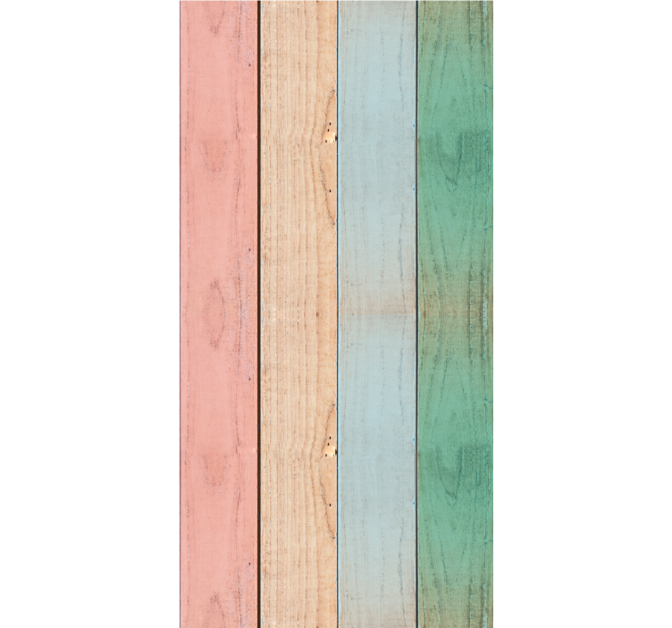 Store enrouleur salle à manger planches colorées en bois - TenStickers