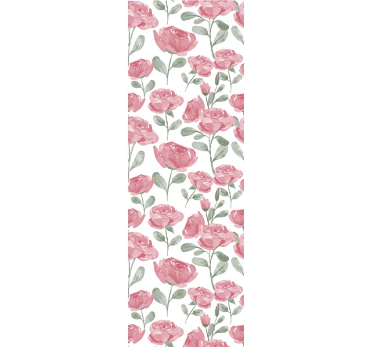 Store enrouleur salle à manger motif rose vintage naturel - TenStickers