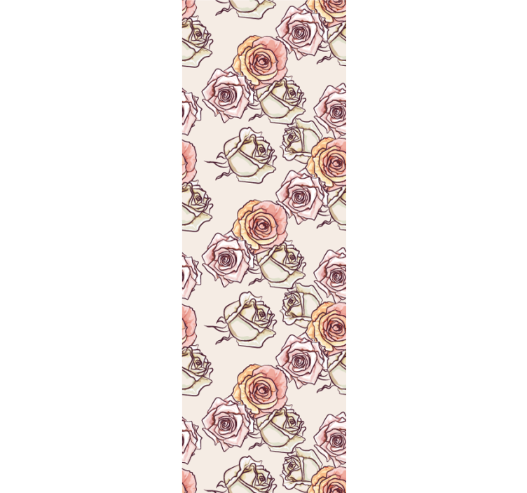 Store enrouleur salle à manger motif roses anglais - TenStickers