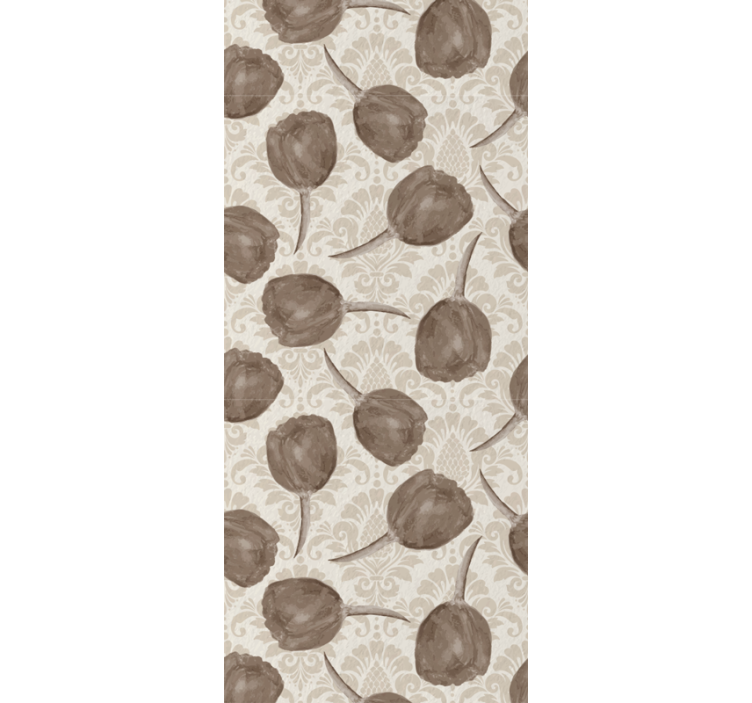 Store enrouleur salle à manger motif tulipes grises - TenStickers