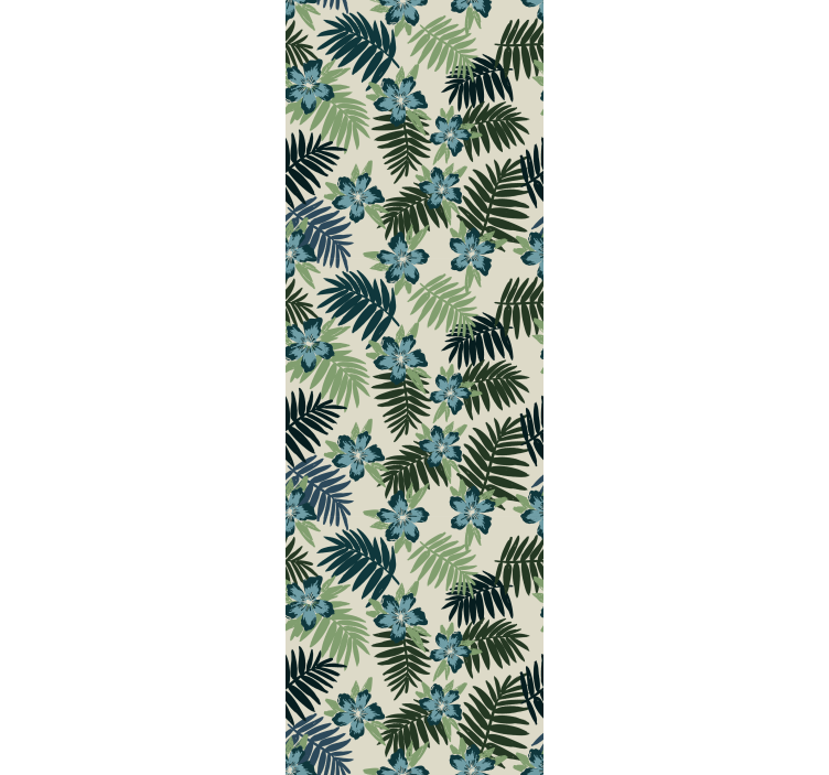 Store enrouleur salle à manger tropical vert et bleu - TenStickers