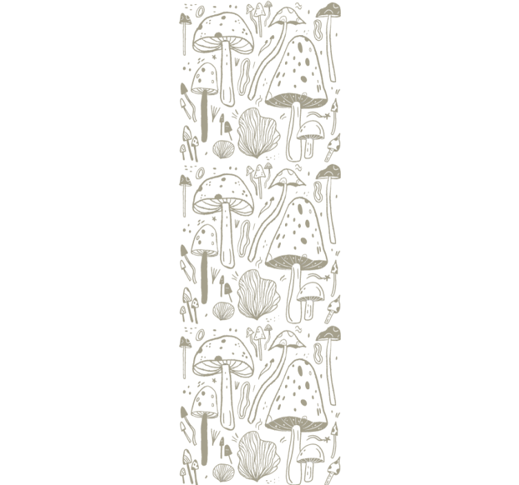 Store enrouleur salle à manger motif champignons beige - TenStickers