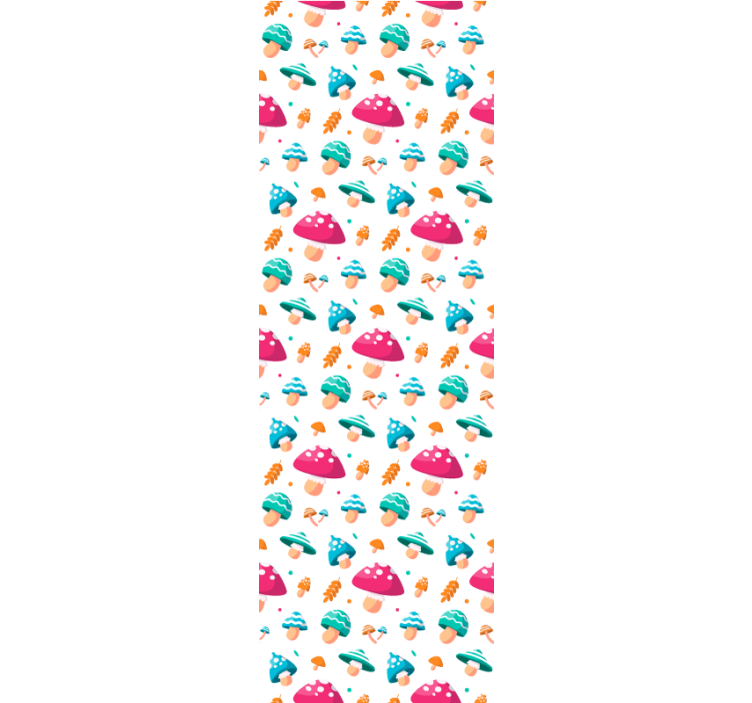 Store enrouleur salle à manger champignons multicolores - TenStickers
