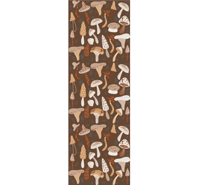 Store enrouleur salle à manger champignons sur fond brun - TenStickers
