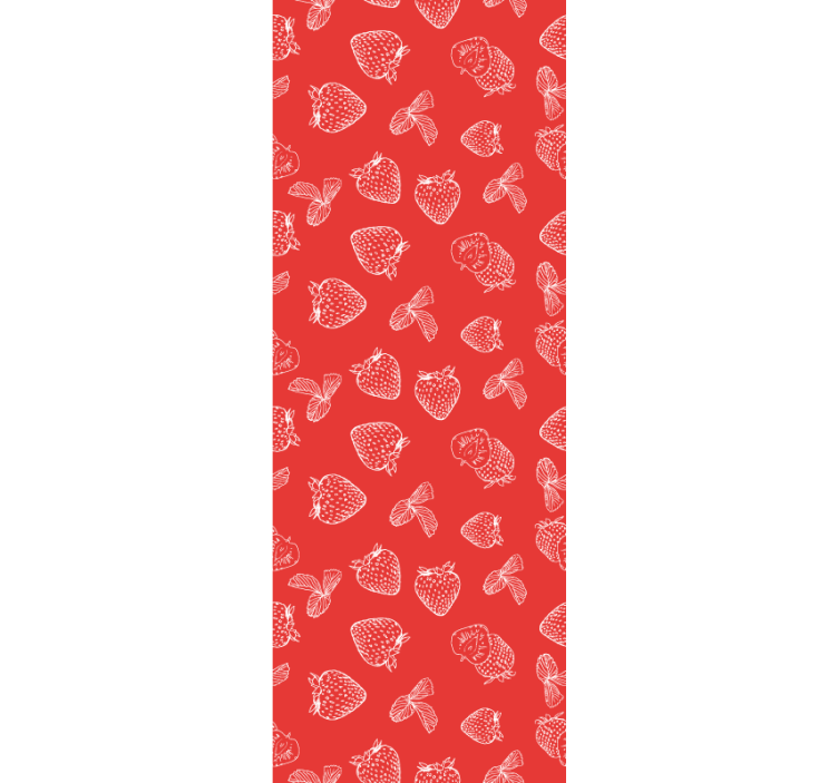Store enrouleur salle à manger motif fraises doodles - TenStickers