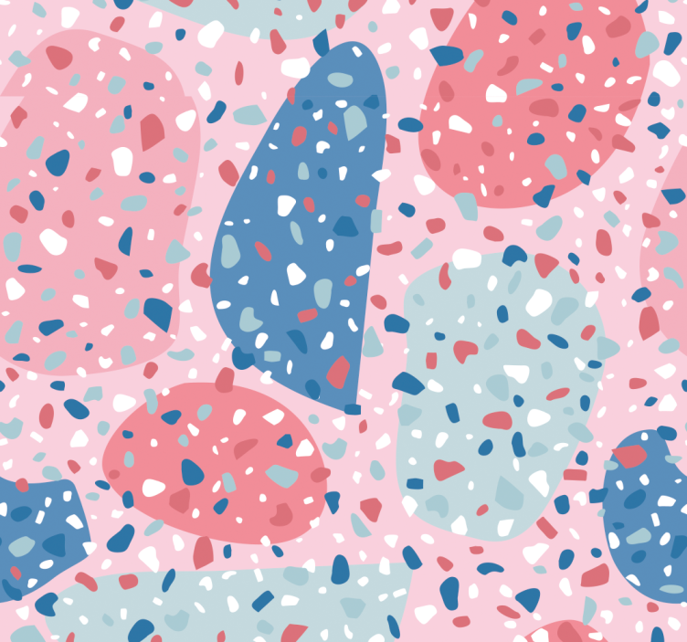 Store enrouleur salle à manger effet terrazzo rose - TenStickers