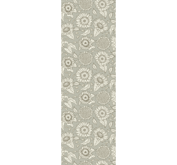 Store enrouleur salle à manger tournesols gris - TenStickers