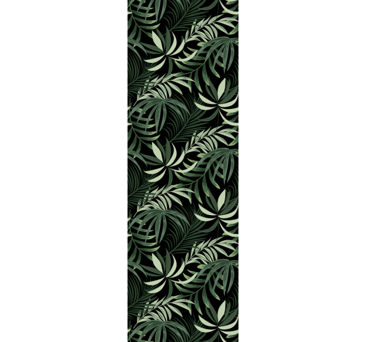 Store enrouleur salle à manger feuilles tropicales vertes - TenStickers