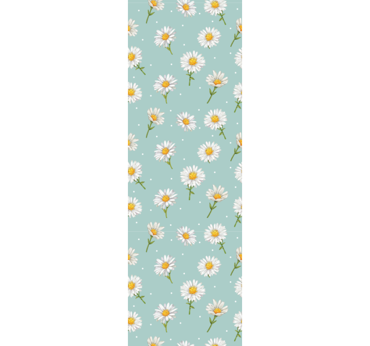Store enrouleur salle à manger motif fleurs marguerites - TenStickers