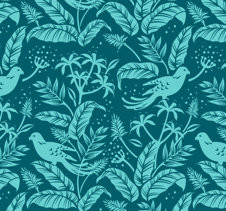 Store enrouleur salle à manger oiseaux volants turquoise - TenStickers