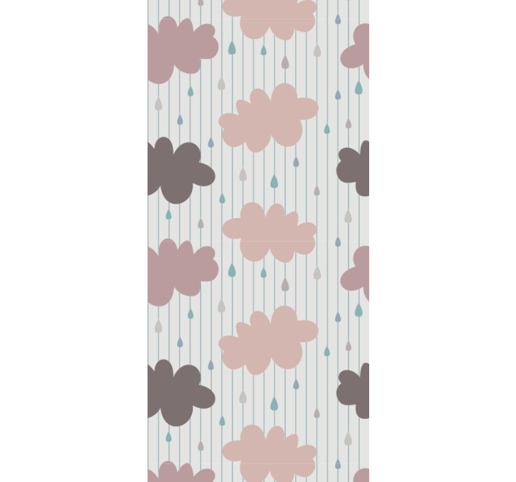 Store enrouleur pour chambre enfant nuages roses pluvieux - TenStickers