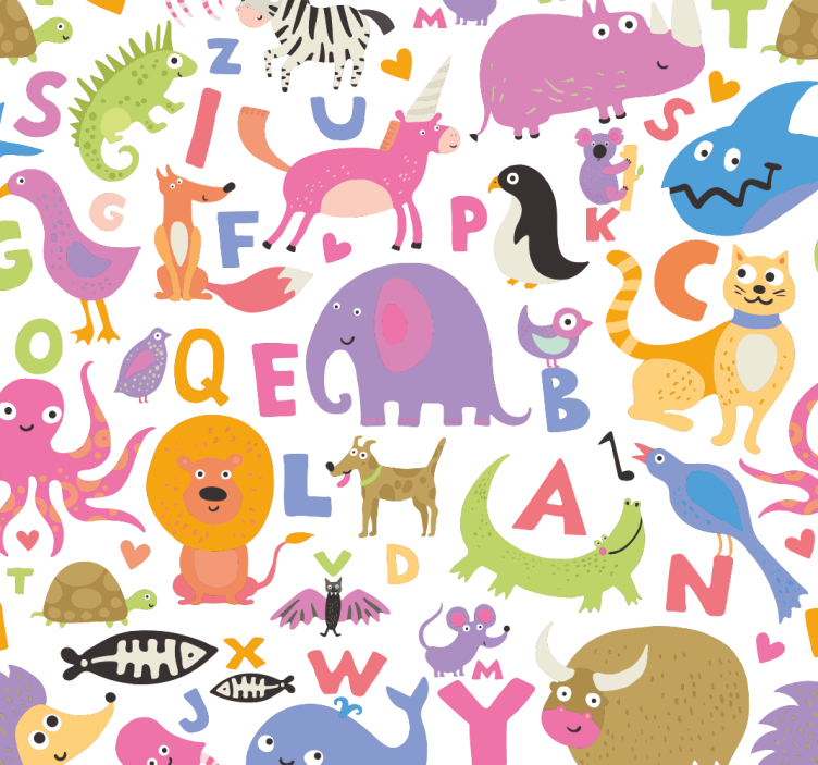 Store enrouleur pour chambre enfant animaux de l'alphabet - TenStickers
