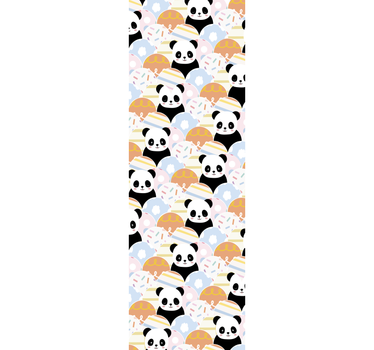 Store enrouleur pour chambre enfant panda patchwork - TenStickers